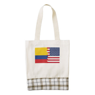 Colombian American Flag Zazzle HEART Tote Bag