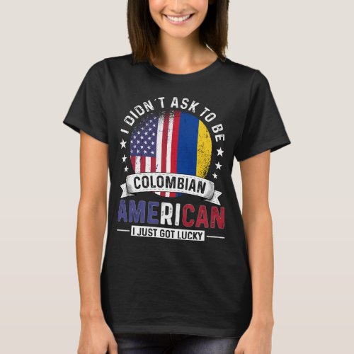 Colombian American Flags Pride Colombia Flag T_Shirt