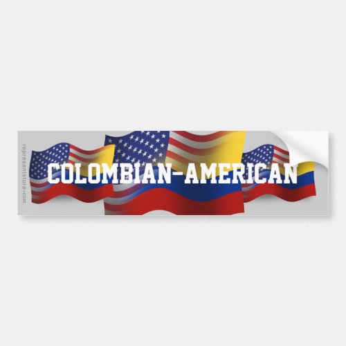Colombian_American Waving Flag Bumper Sticker