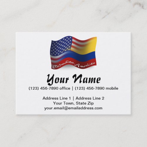 Colombian_American Waving Flag Business Card