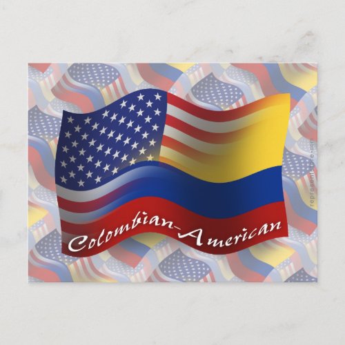 Colombian_American Waving Flag Postcard