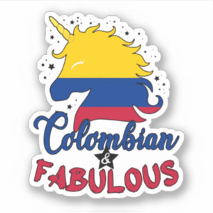 Colombian and Fabulous Unicorn Colombian Flag Sticker