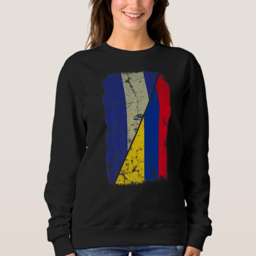 Colombian and Salvadorean Flag Together Mixed Fami Sweatshirt