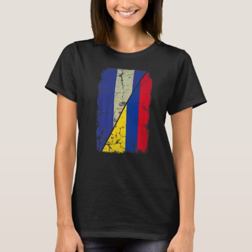 Colombian and Salvadorean Flag Together Mixed Fami T_Shirt