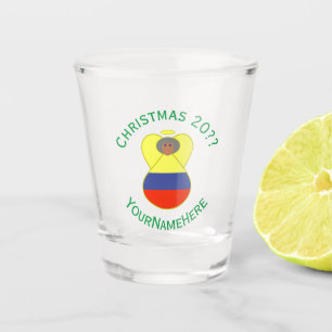 Colombian Angel Abuela Christmas Flag Personalize Shot Glass