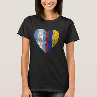 Colombian Argentinian Flag Heart Argentina Colombi T-Shirt