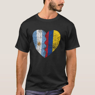 Colombian Argentinian Flag Heart Argentina Colombi T-Shirt