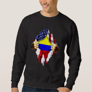 Colombian Blood Inside Me Colombia American Flag Sweatshirt