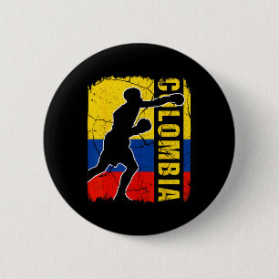 Colombian Boxing Team Colombia Flag Boxing Gloves Button