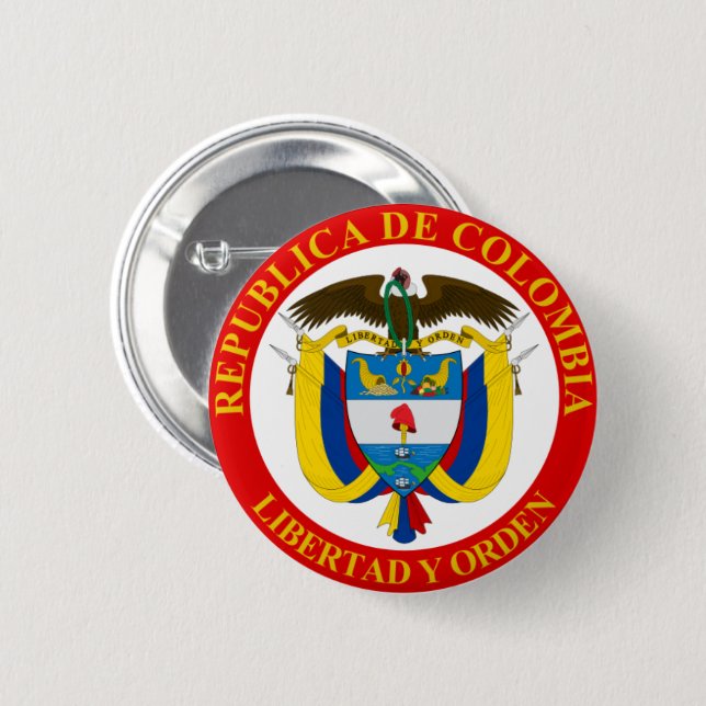 Colombian Coat of Arms Button (Front & Back)