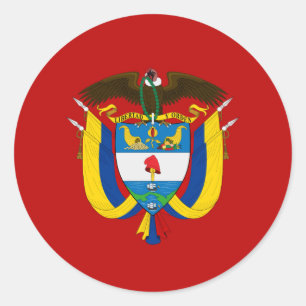 Colombian coat of arms classic round sticker