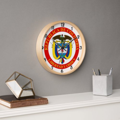 Colombian Coat of Arms  Clock