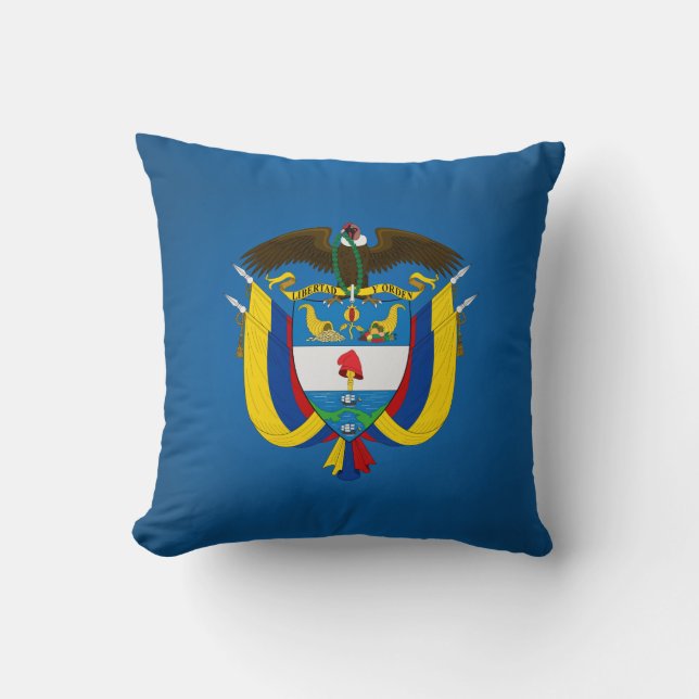 Colombian coat of arms throw pillow (Front)