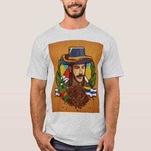 Colombian Coffee Heritage: Colorful Cartoon Design T-Shirt