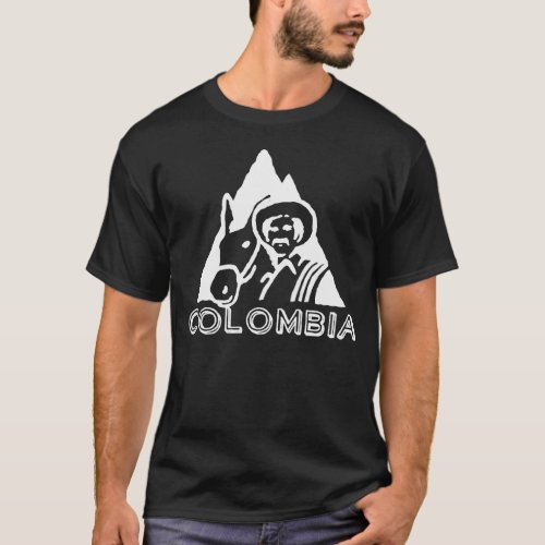 Colombian Coffee image white on black T_Shirt