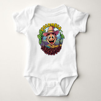 Colombian coffee seeds logo baby bodysuit
