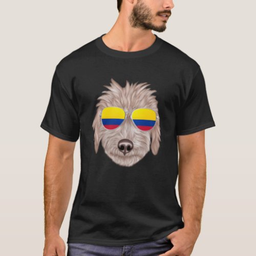 Colombian Flag Bedlington Terrier Dog Colombia Poc T_Shirt