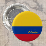 Colombian Flag button, patriotic Colombia Button<br><div class="desc">Buttons: Colombia & Colombian Flag - love my country,  travel,  holiday,  national patriots / sports fans</div>