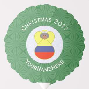 Colombian Flag Christmas Abuela Angel Personalize Balloon