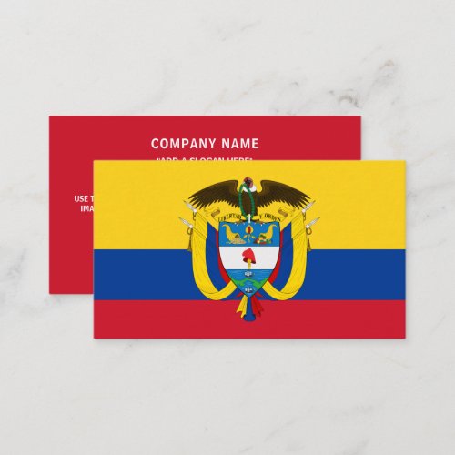 Colombian Flag  Coat of Arms Flag of Colombia Business Card