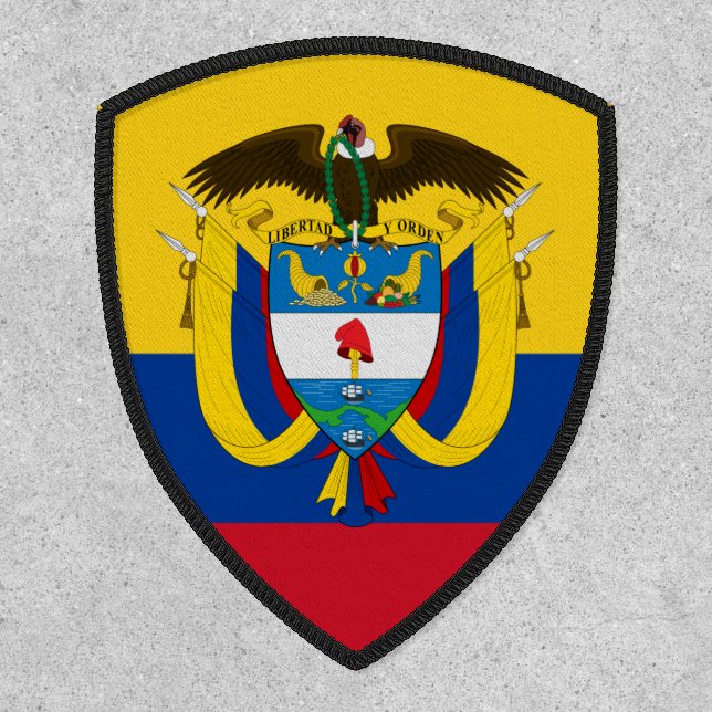 Colombian Flag & Coat of Arms, Flag of Colombia Patch (Front)