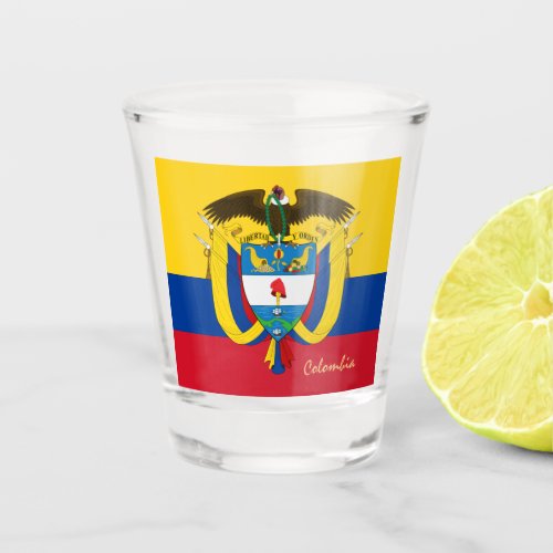 Colombian Flag  Colombia country patriot  sports Shot Glass