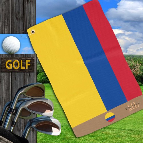 Colombian flag  Colombia monogrammed  golf towel