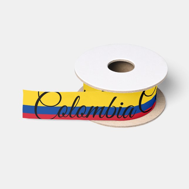 Colombian Flag & Colombia travel, holiday / sports Satin Ribbon (Spool)