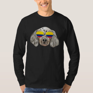 Colombian Flag English Setter Dog Colombia Pocket T-Shirt