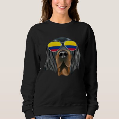 Colombian Flag Gordon Setter Dog Colombia Pocket Sweatshirt