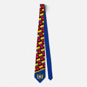 Colombian Flag Heart CO Colombia National Pride Neck Tie