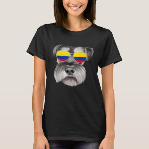 Colombian Flag Miniature Schnauzer Dog Colombia Po T-Shirt