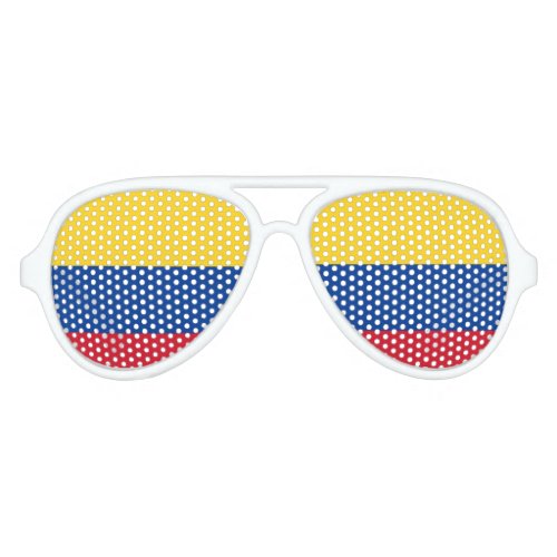 Colombian Flag Party Shades Aviator Sunglasses