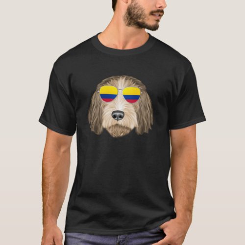 Colombian Flag Petit Basset Griffon Vendeen Colomb T_Shirt