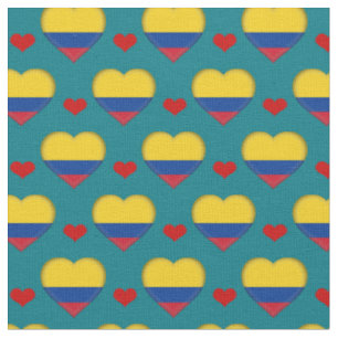 Colombian Flag Red Heart fashion Fabric/Colombia Fabric