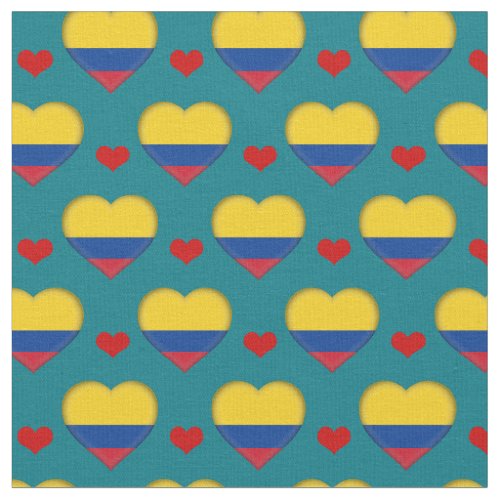 Colombian Flag Red Heart fashion FabricColombia Fabric