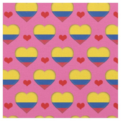 Colombian Flag Red Heart fashion Fabric/Colombia Fabric