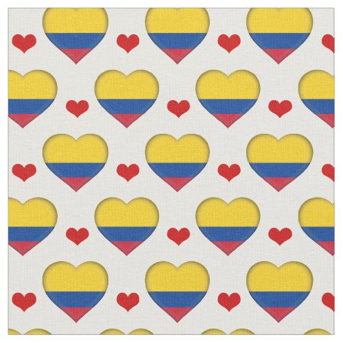 Colombian Flag Red Heart fashion FabricColombia Fabric