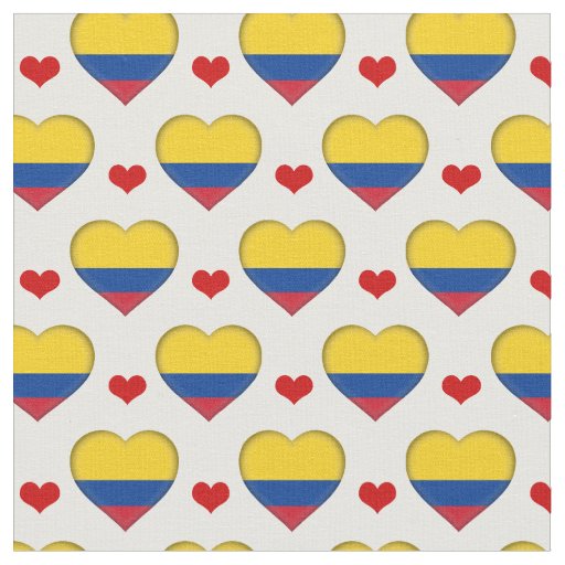 Colombian Flag Red Heart fashion Fabric/Colombia Fabric