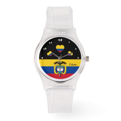 Colombian Flag watch Hearts Colombia sports Watch