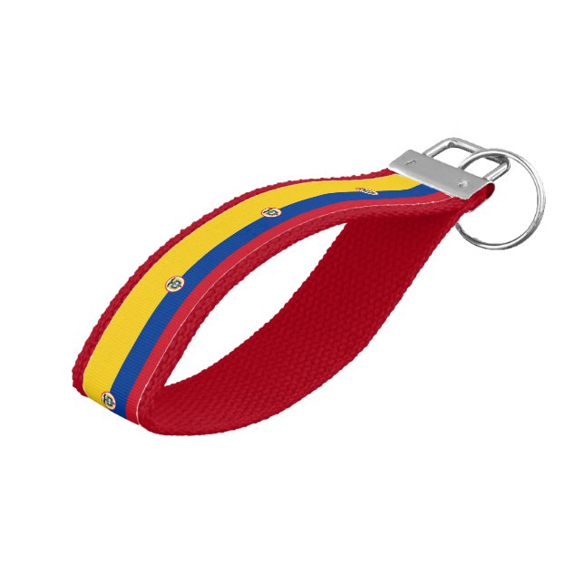 Colombian flag wrist keychain (Angled Up)
