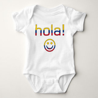 Colombian Gifts : Hello / Hola Face Baby Bodysuit