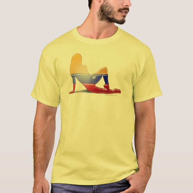 Colombian Girl Silhouette Flag T-Shirt (Front)