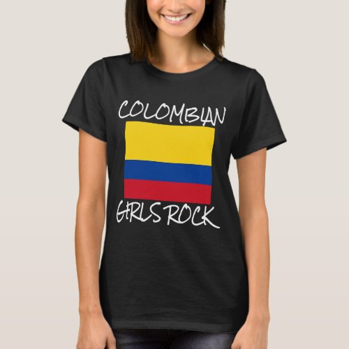 Colombian Girls Rock Flag Colombia Pride Colombian T_Shirt