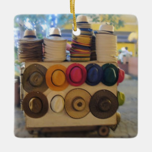 Colombian Hat Shop in the Park Ceramic Ornament