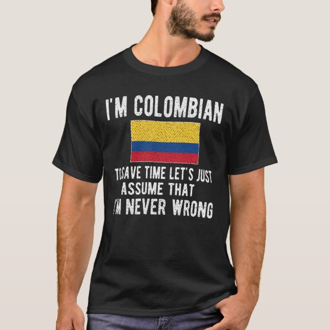 Colombian Heritage Colombia Roots Colombian Flag T-Shirt (Front)