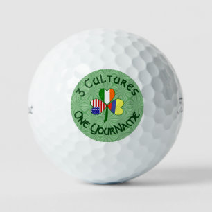 Colombian Irish American Flag Shamrock Personalize Golf Balls
