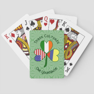 Colombian Irish USA Shamrock Flag Personalize Text Poker Cards