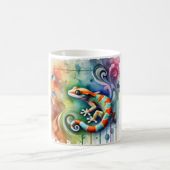 Colombian leaftoed gecko 210724AREF126 - Watercolo Coffee Mug (Center)