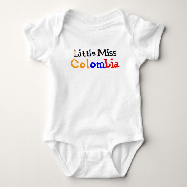 colombian little miss baby bodysuit (Front)